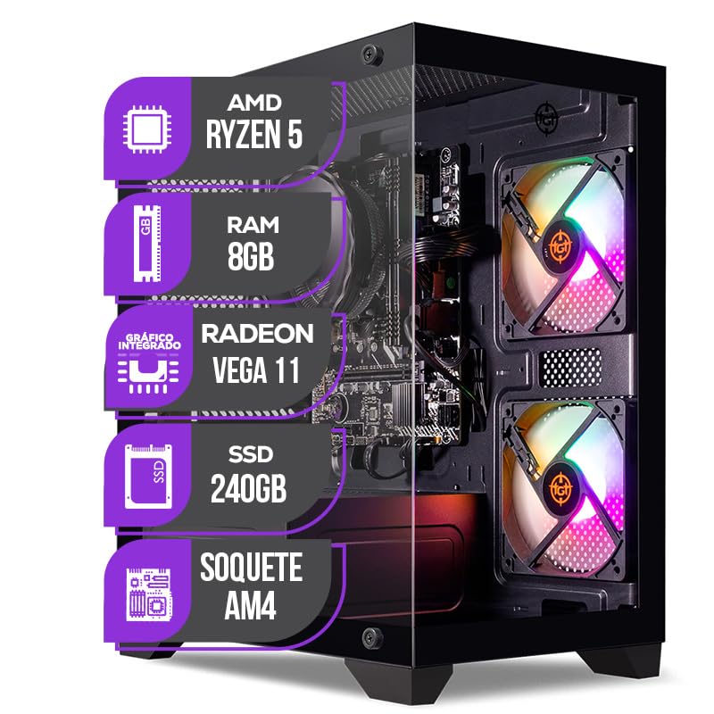 PC Gamer Mancer, AMD Ryzen 5 3400G, RX Vega 11, 8GB DDR4, SSD